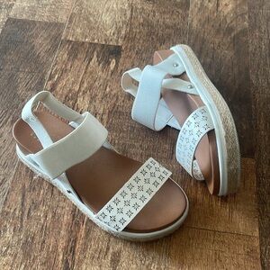 MIA Kids White Strap Wedge Sandals